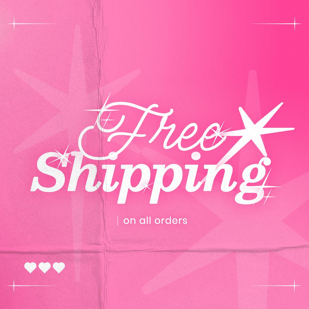 Free shipping Instagram post template, editable text