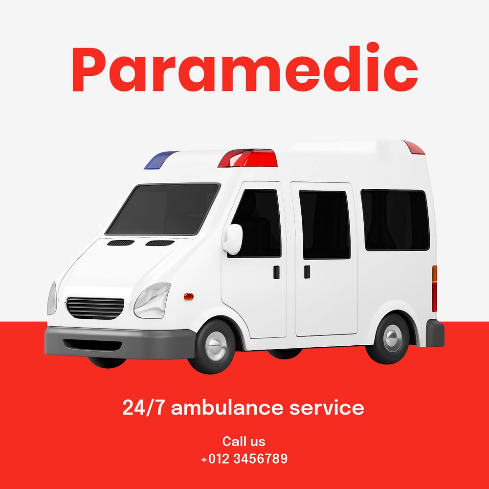 Paramedic Instagram post template, editable text