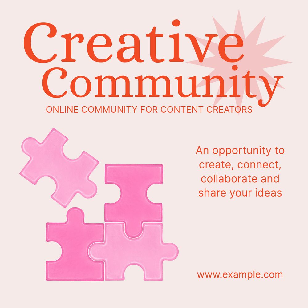 Creative Community Instagram post template, editable text