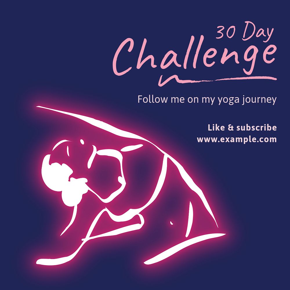 30 day challenge Instagram post template, editable text