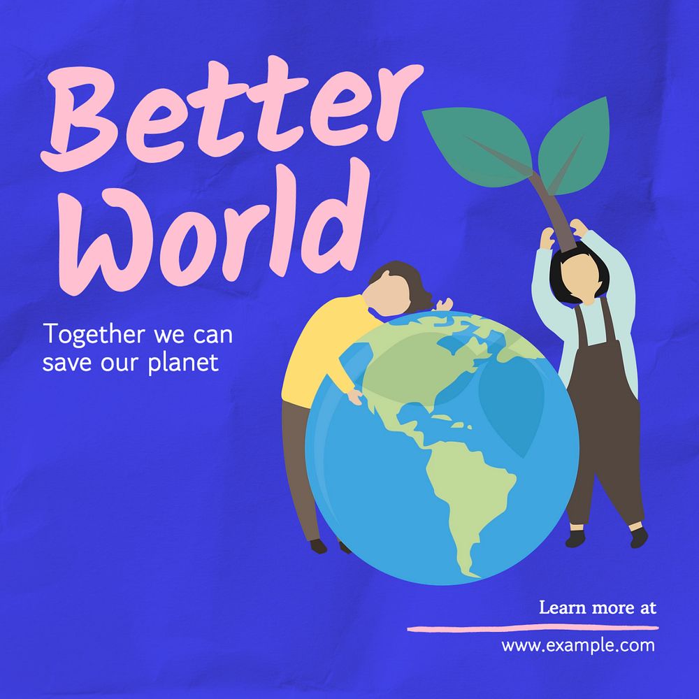 Better planet Instagram post template, editable text