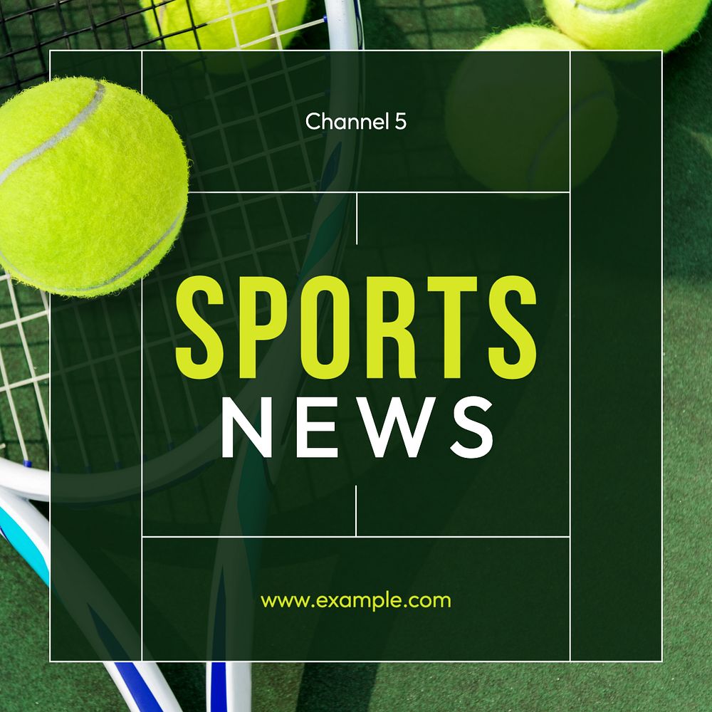 Sports news Instagram post template, editable text