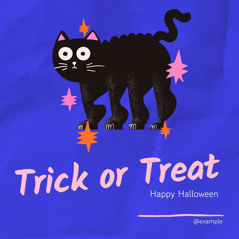 Trick or treat Instagram post template, editable text