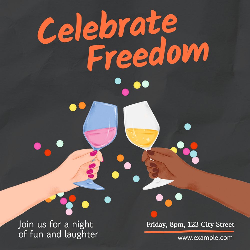 Celebrate freedom Instagram post template, editable text