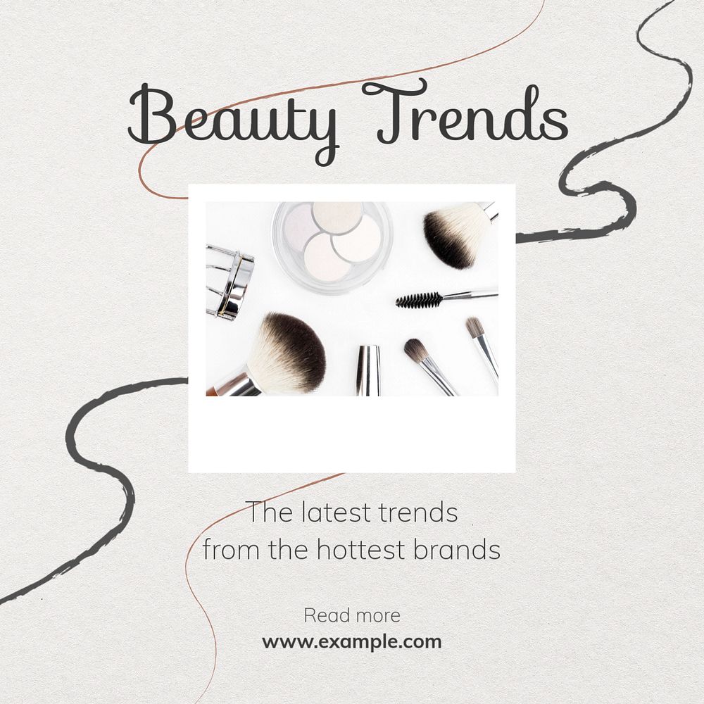 Beauty trends Instagram post template, editable text