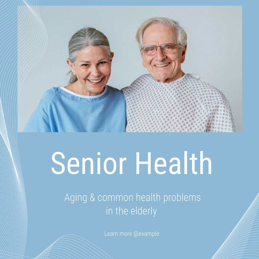 Senior health Instagram post template, editable text