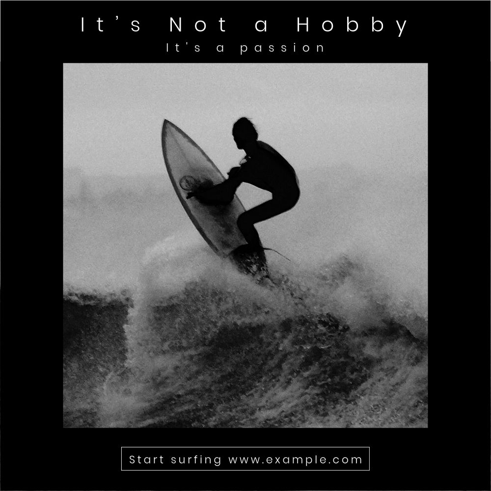 Hobbies Instagram post template, editable text