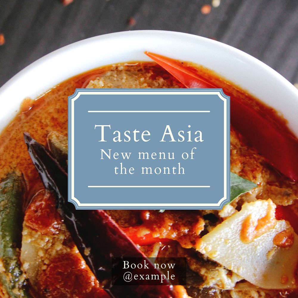 Taste Asia Instagram post template, editable text