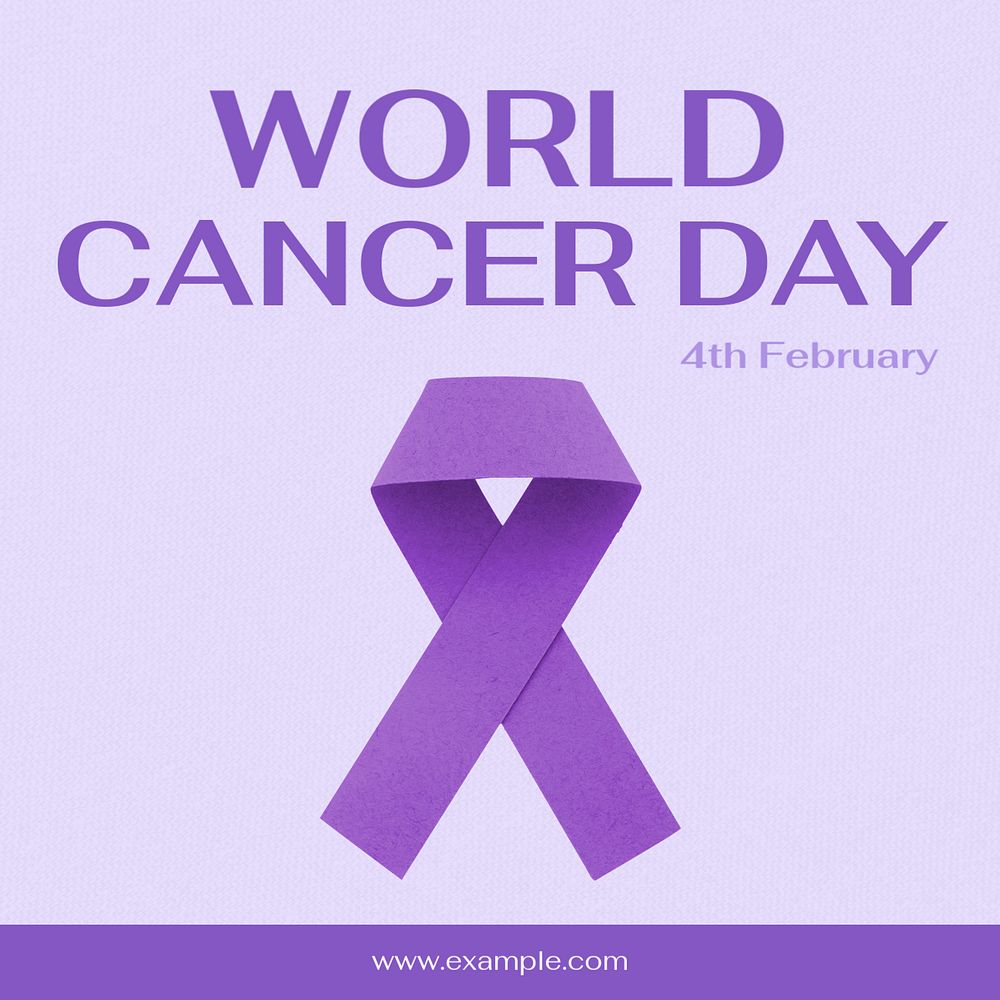 World cancer day Instagram post template, editable text