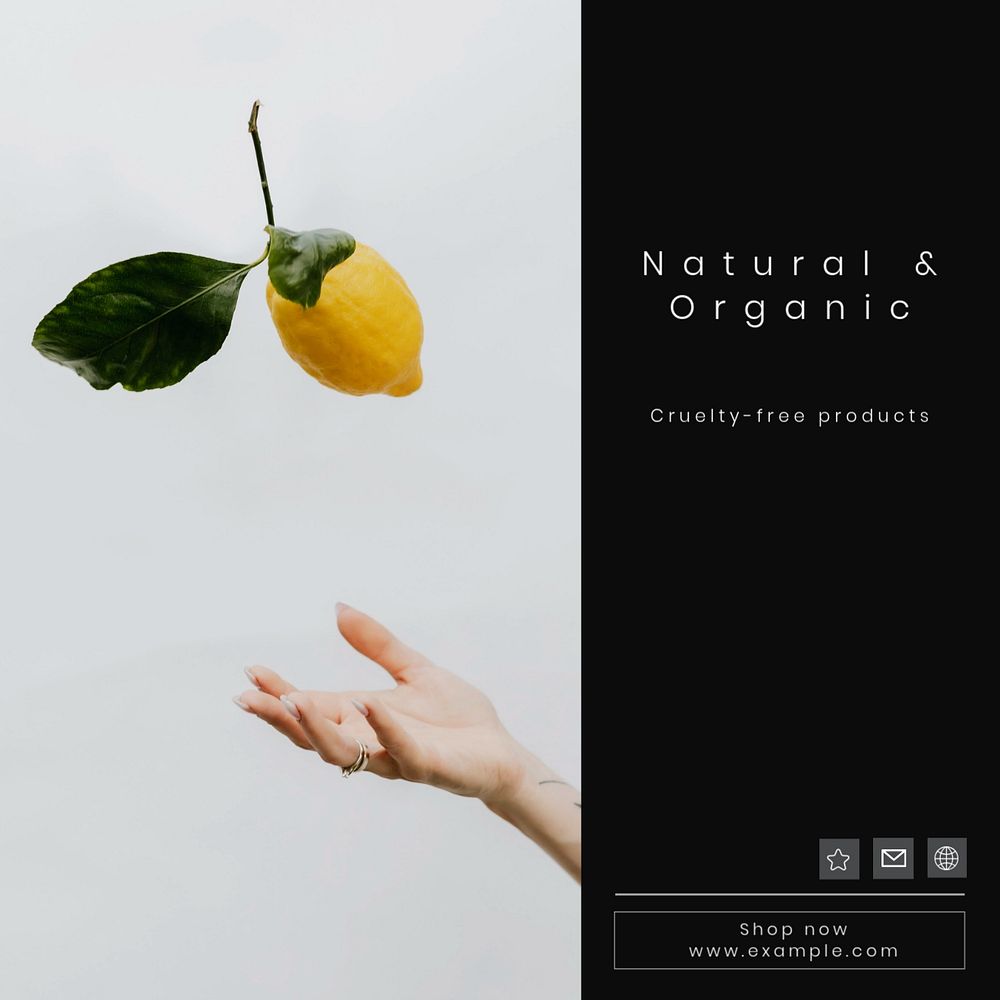 Natural & organic Instagram post template, editable text