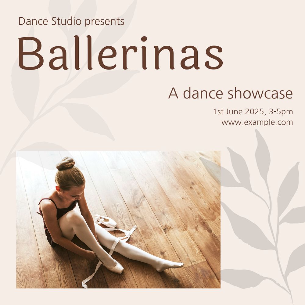 Ballerina Instagram post template, editable text