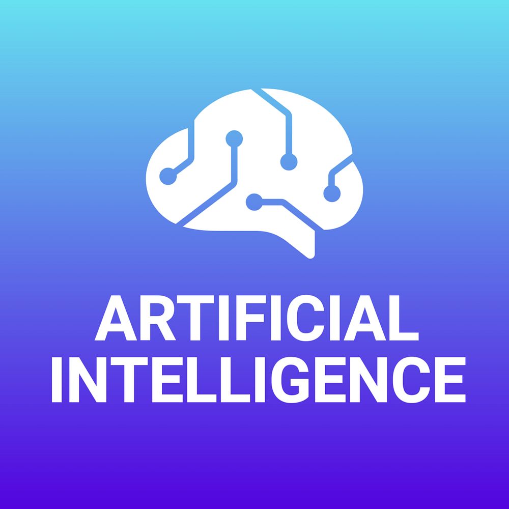 Artificial Intelligence Instagram post template, editable text