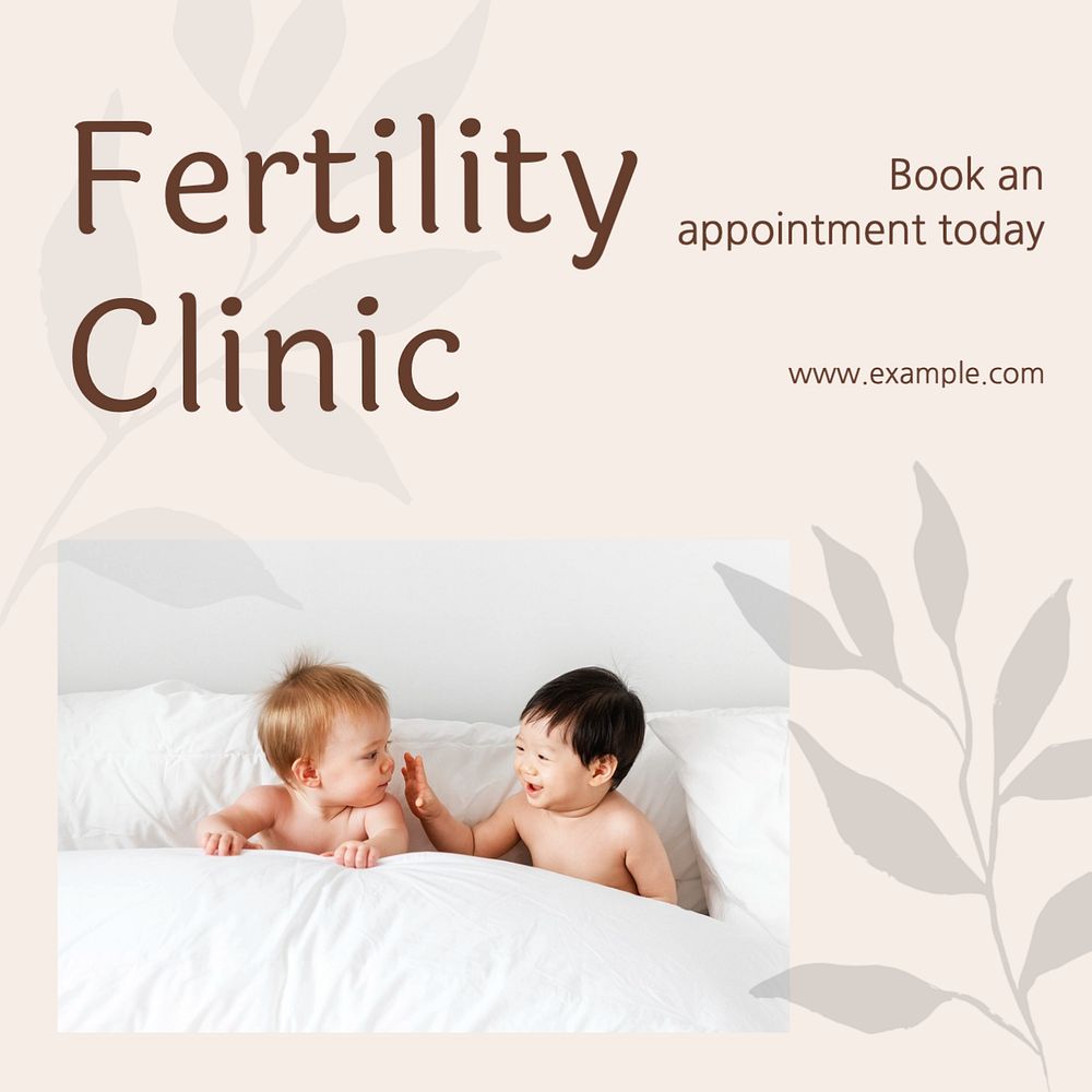 Fertility clinic Instagram post template, editable text