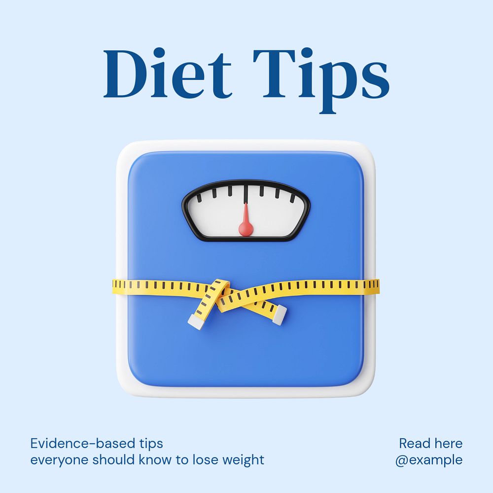 Diet tips Instagram post template, editable text