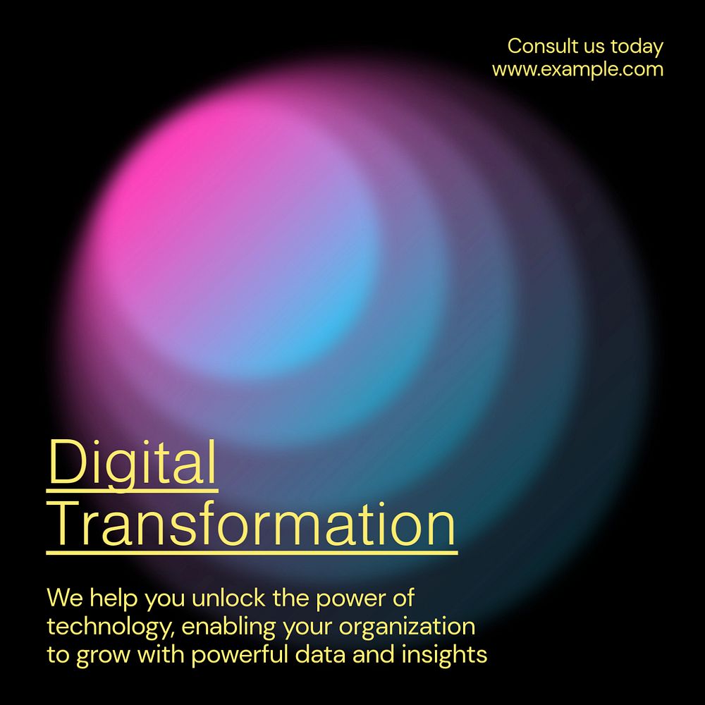 Digital transformation Instagram post template, editable text