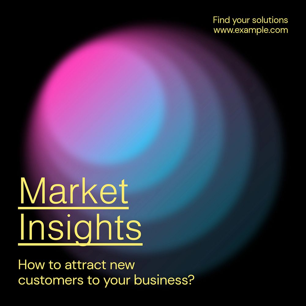 Market insights Instagram post template, editable text