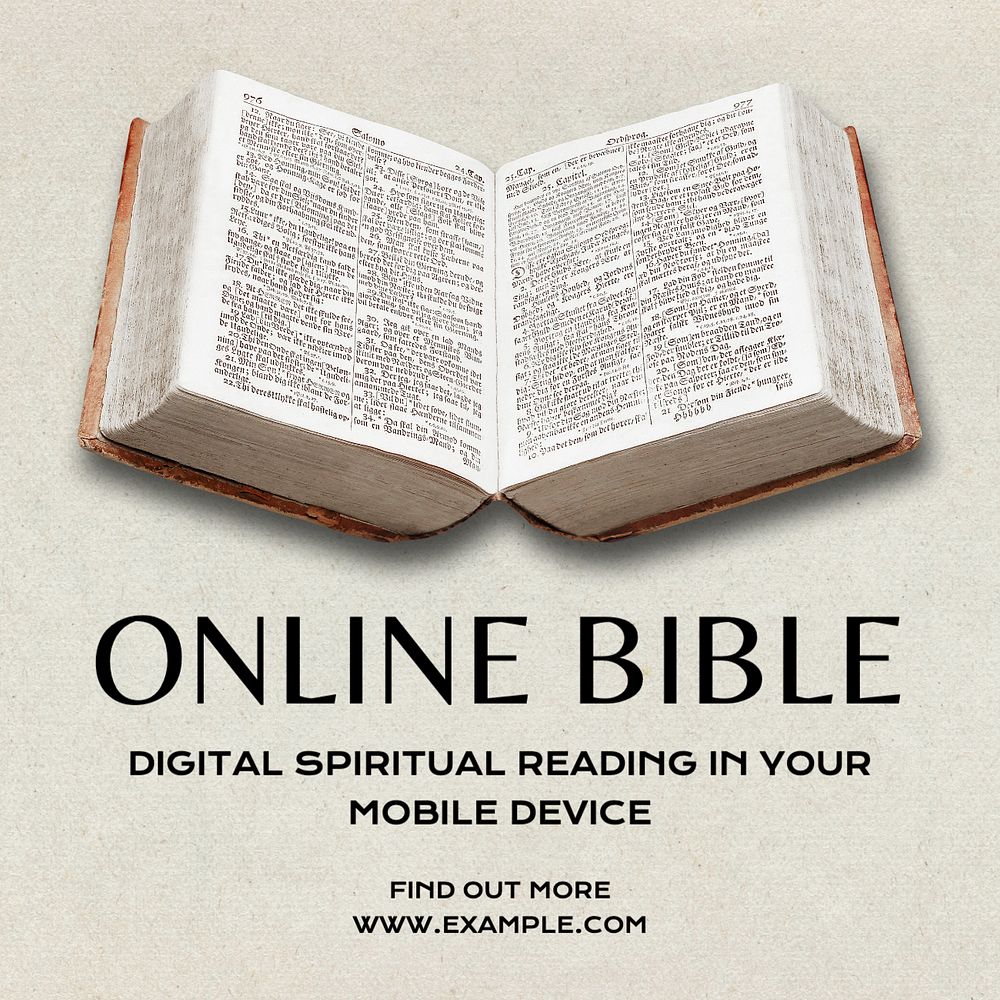 Online bible Instagram post template, editable text