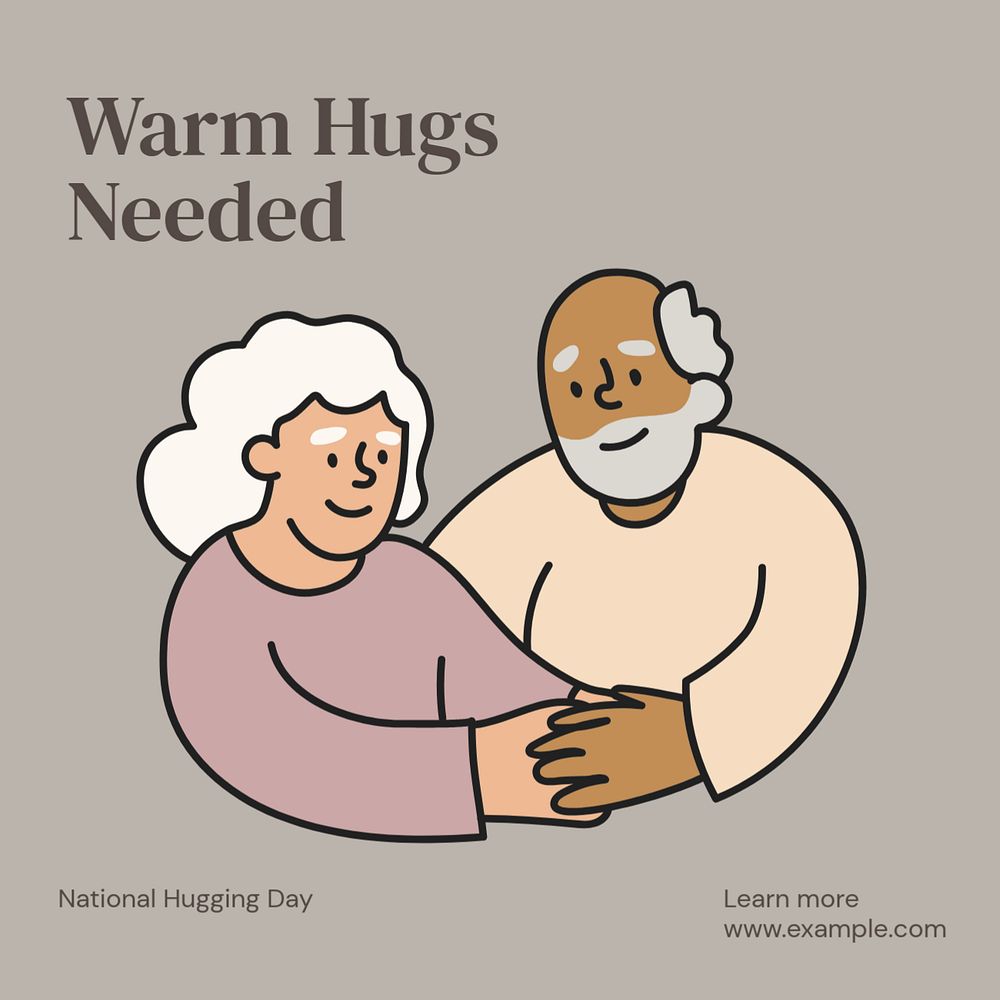 National hugging day Instagram post template, editable text