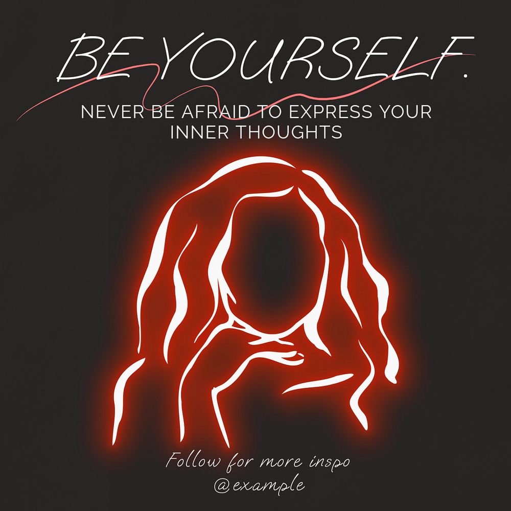 Be yourself Instagram post template, editable text