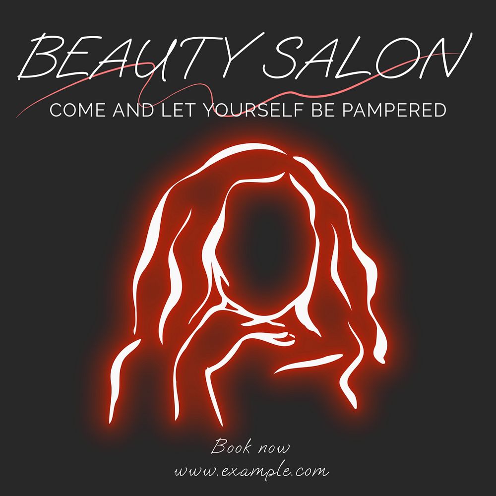 Beauty salon Instagram post template, editable text