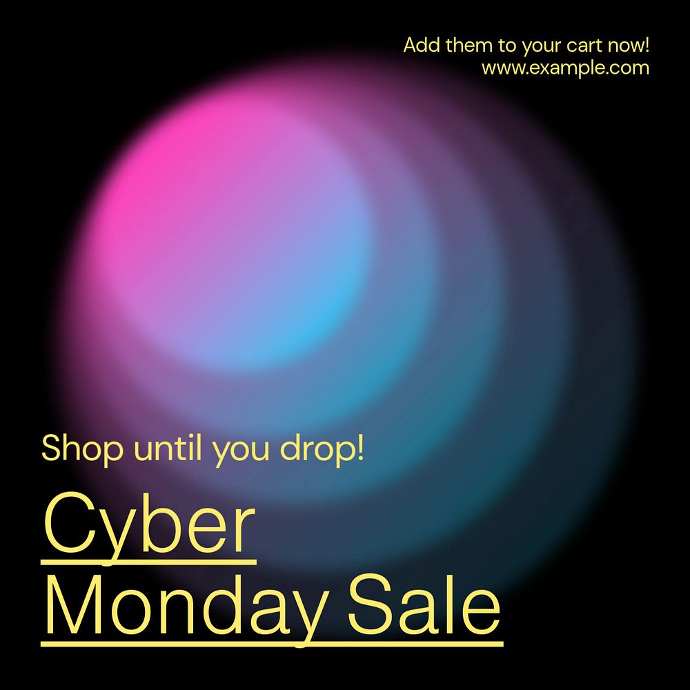 Cyber Monday sale Instagram post template, editable text