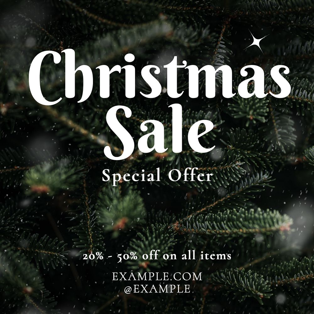 Christmas sale Instagram post template, editable text