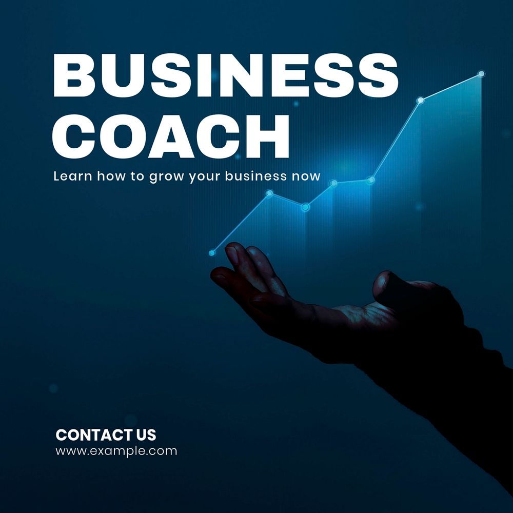 Business coach Instagram post template, editable text