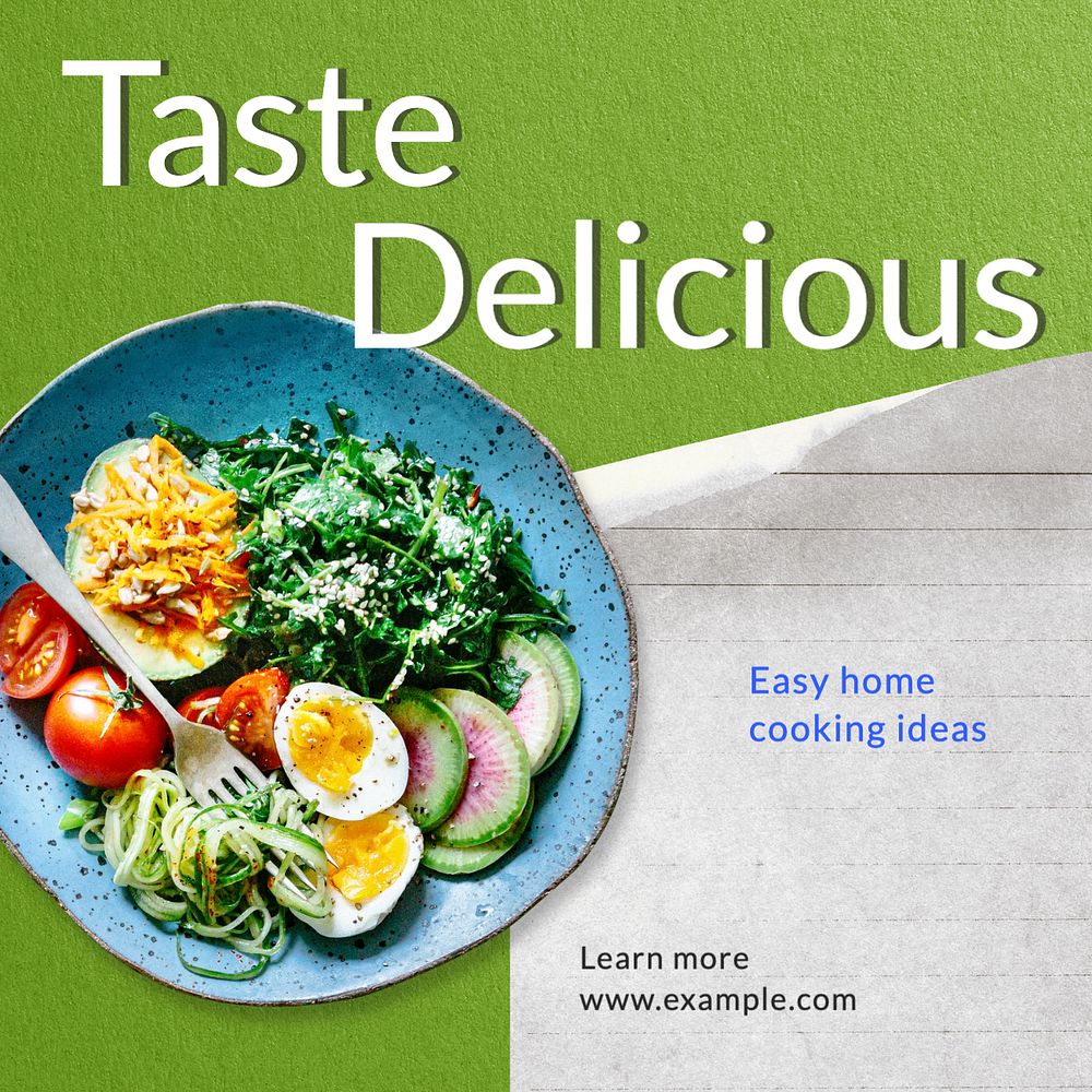 Taste delicious Instagram post template, editable text