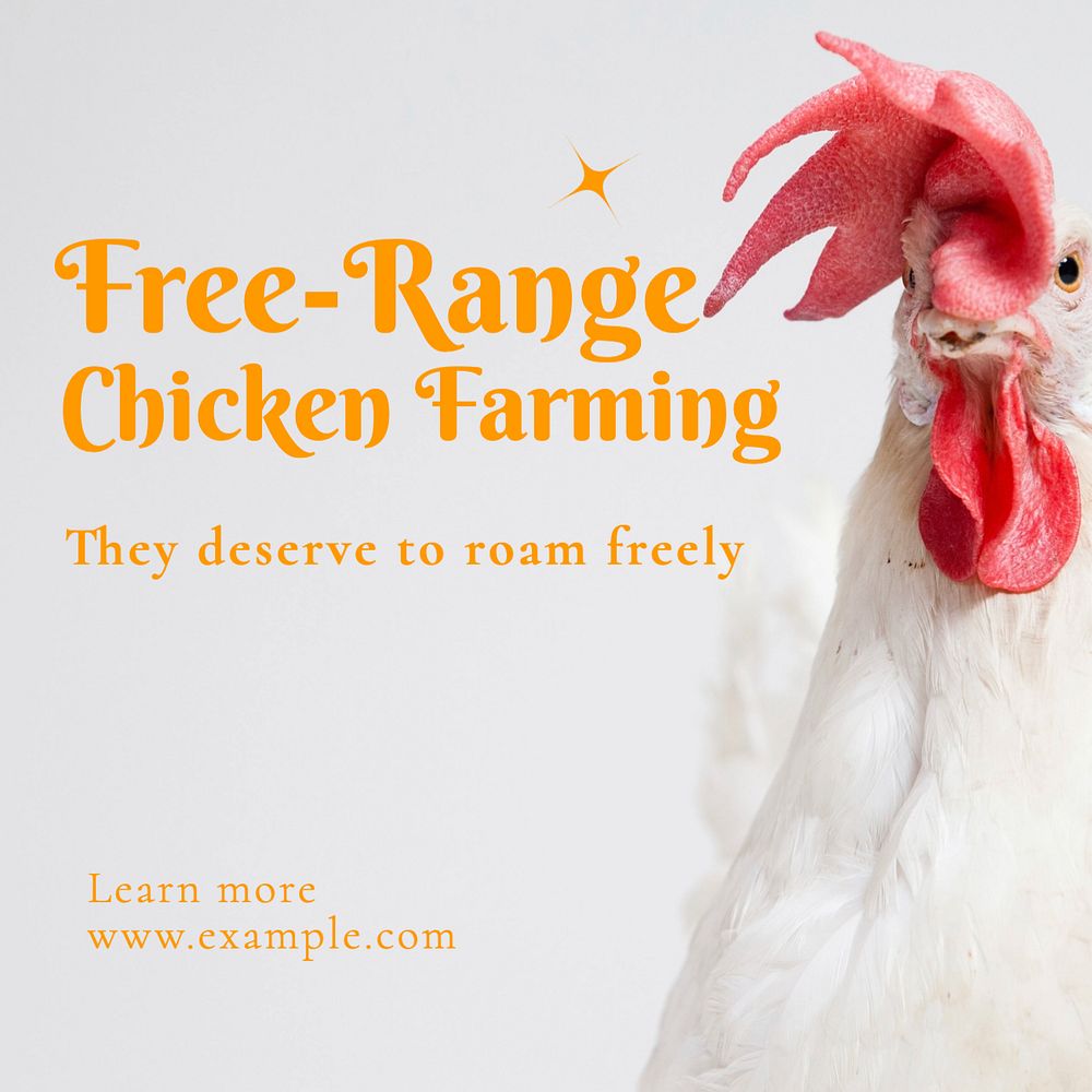 Chicken farming Instagram post template, editable text