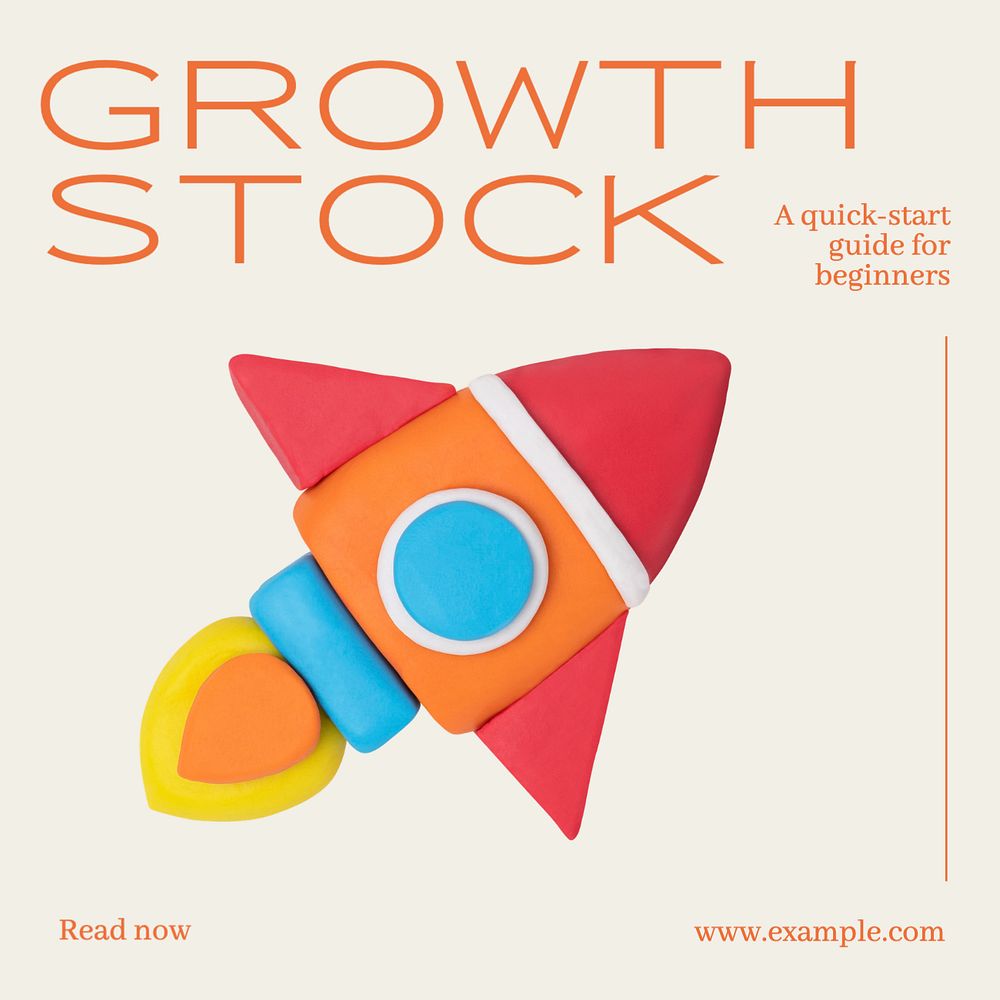 Growth stock Instagram post template, editable text