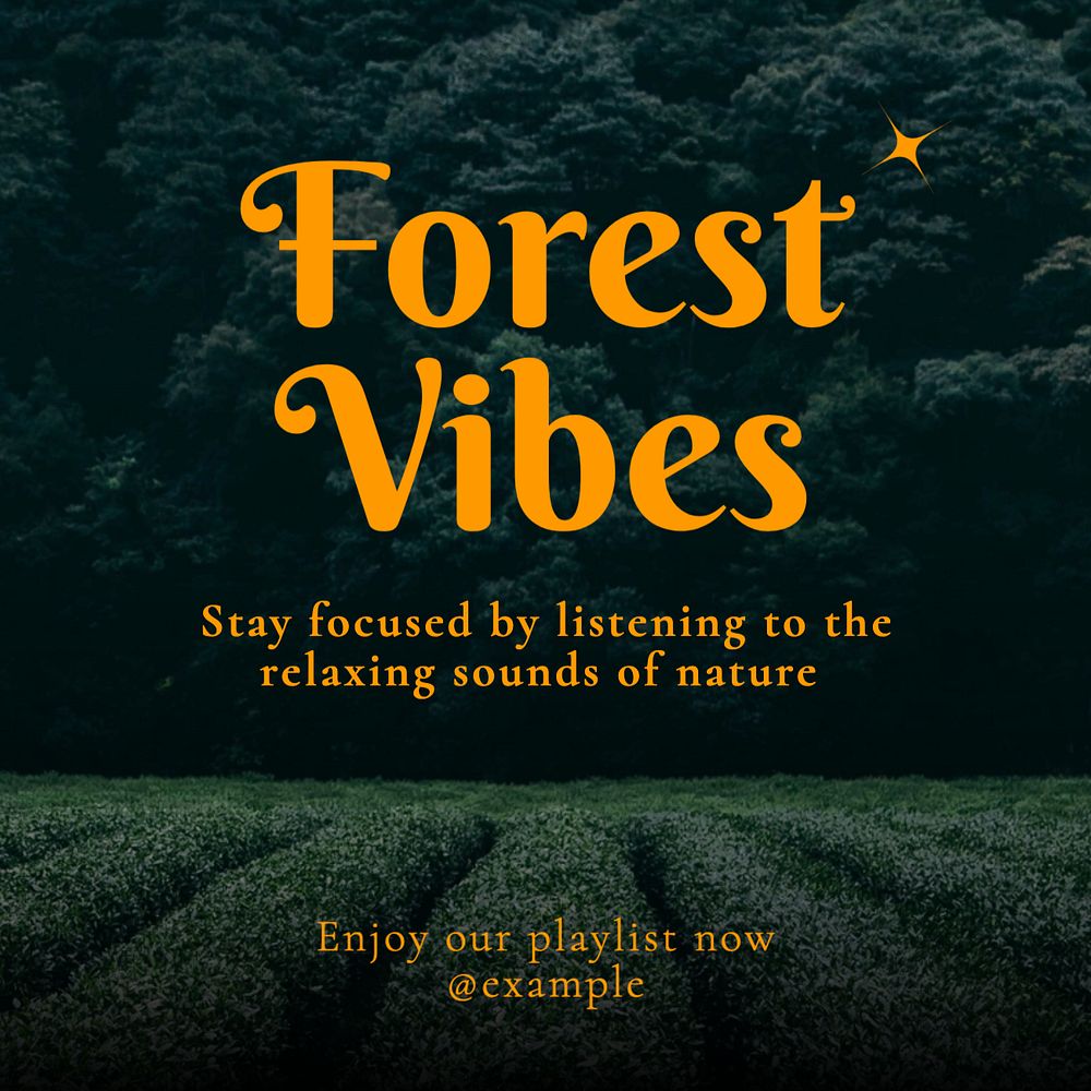 Forest vibes Instagram post template, editable text