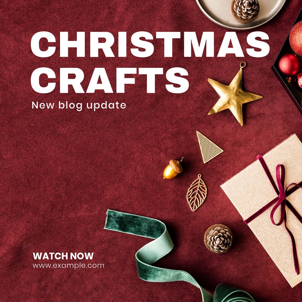 Christmas craft Instagram post template, editable text