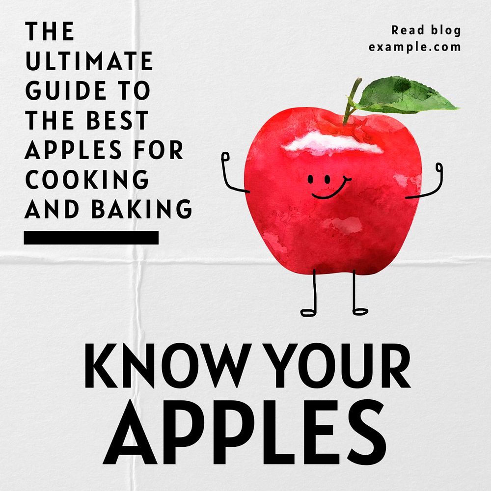 Know your apples Instagram post template, editable text