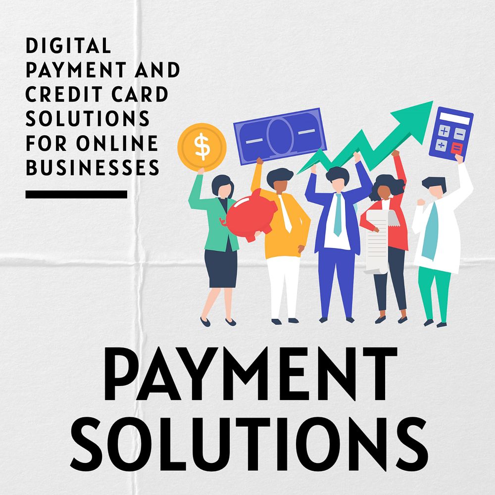 Payment solutions Instagram post template, editable text