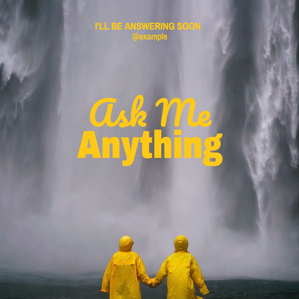 Ask me anything Instagram post template, editable text