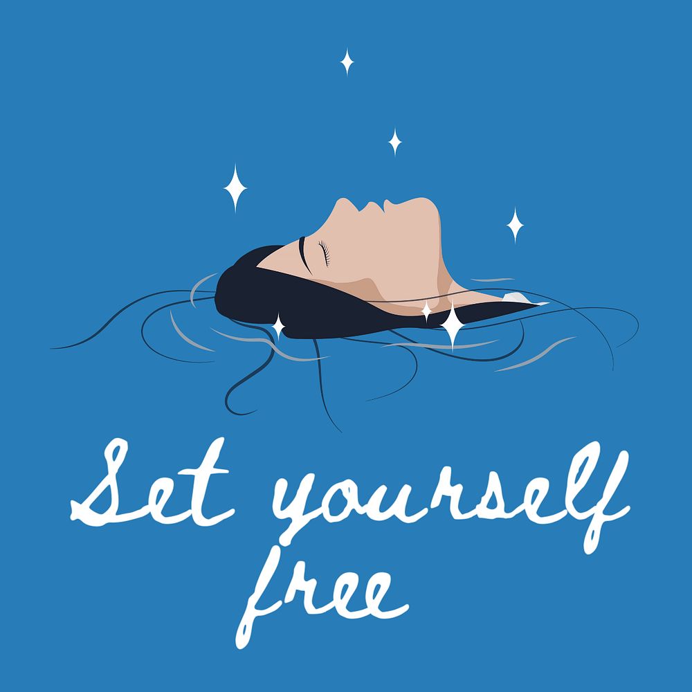 Set yourself free Instagram post template, editable text