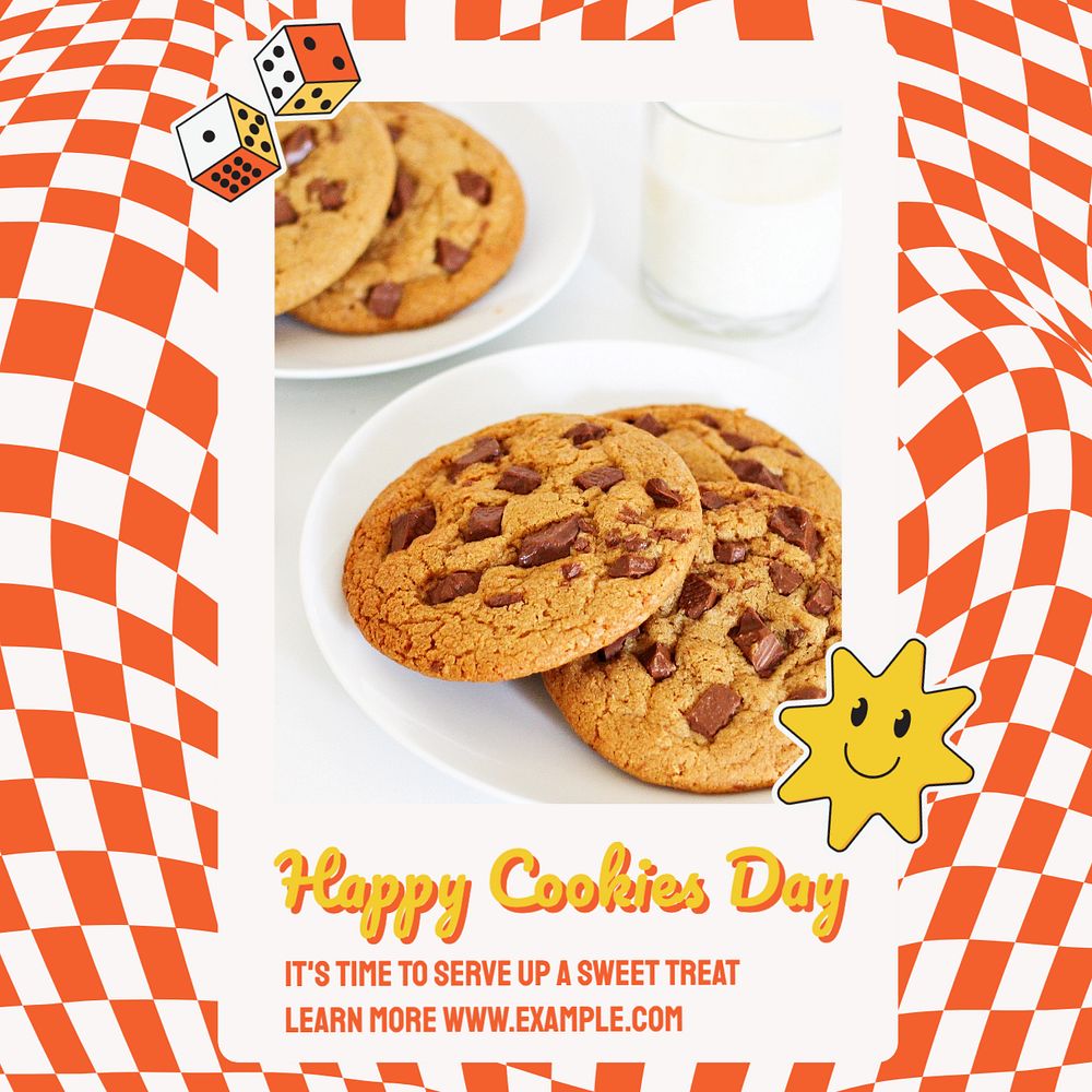 Happy cookies day Instagram post template, editable text