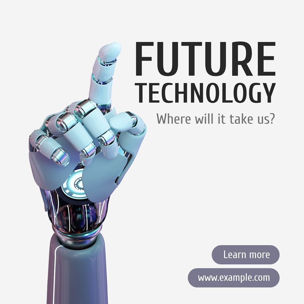 Future technology Instagram post template, editable text