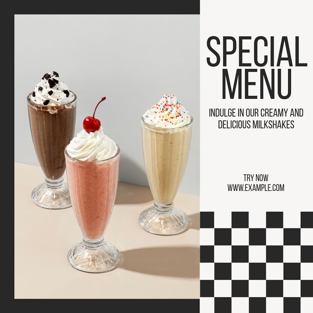 Special menu Instagram post template, editable text