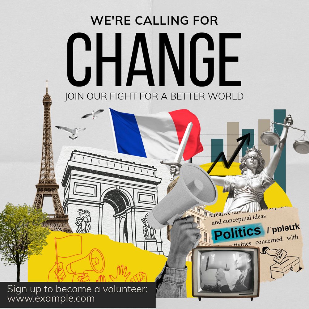 Change & better world Instagram post template, editable text