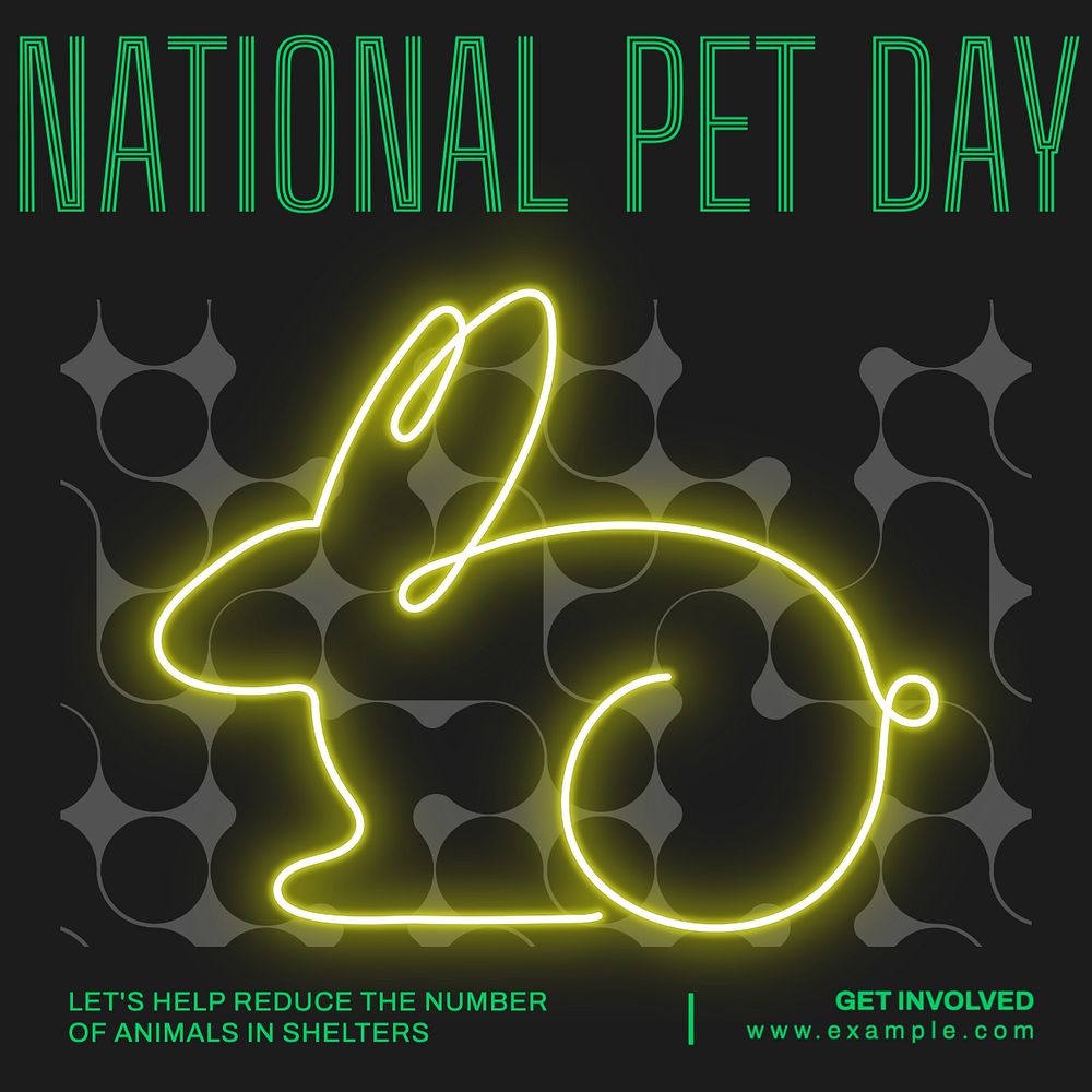 National pet day Instagram post template, editable text