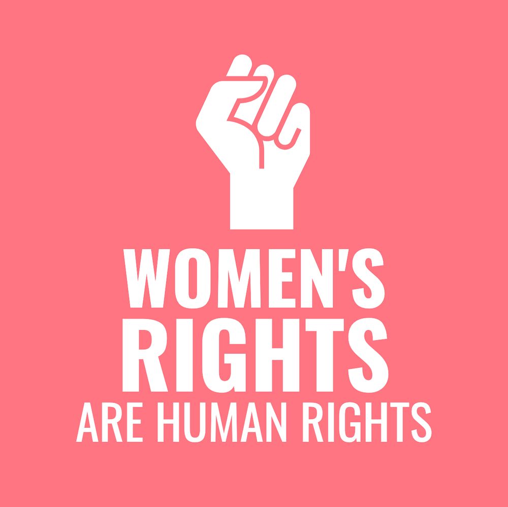 Women's rights Instagram post template, editable text