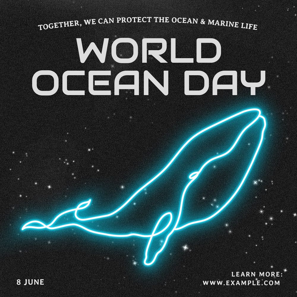 World ocean day Instagram post template, editable text