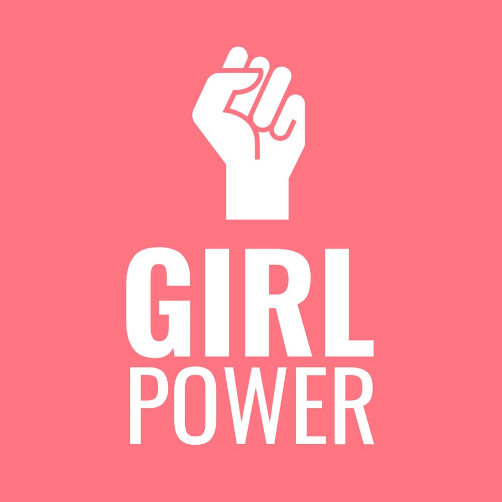 Girl power Instagram post template, editable text