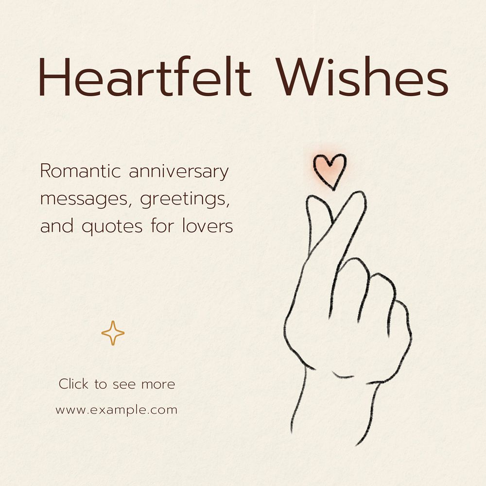 Anniversary wishes Instagram post template, editable text