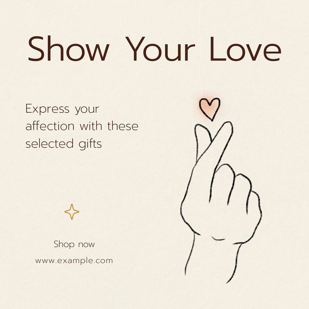 Love & gift selection Instagram post template, editable text