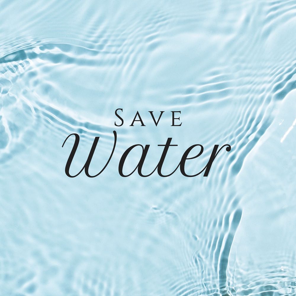 Save water Instagram post template, editable text