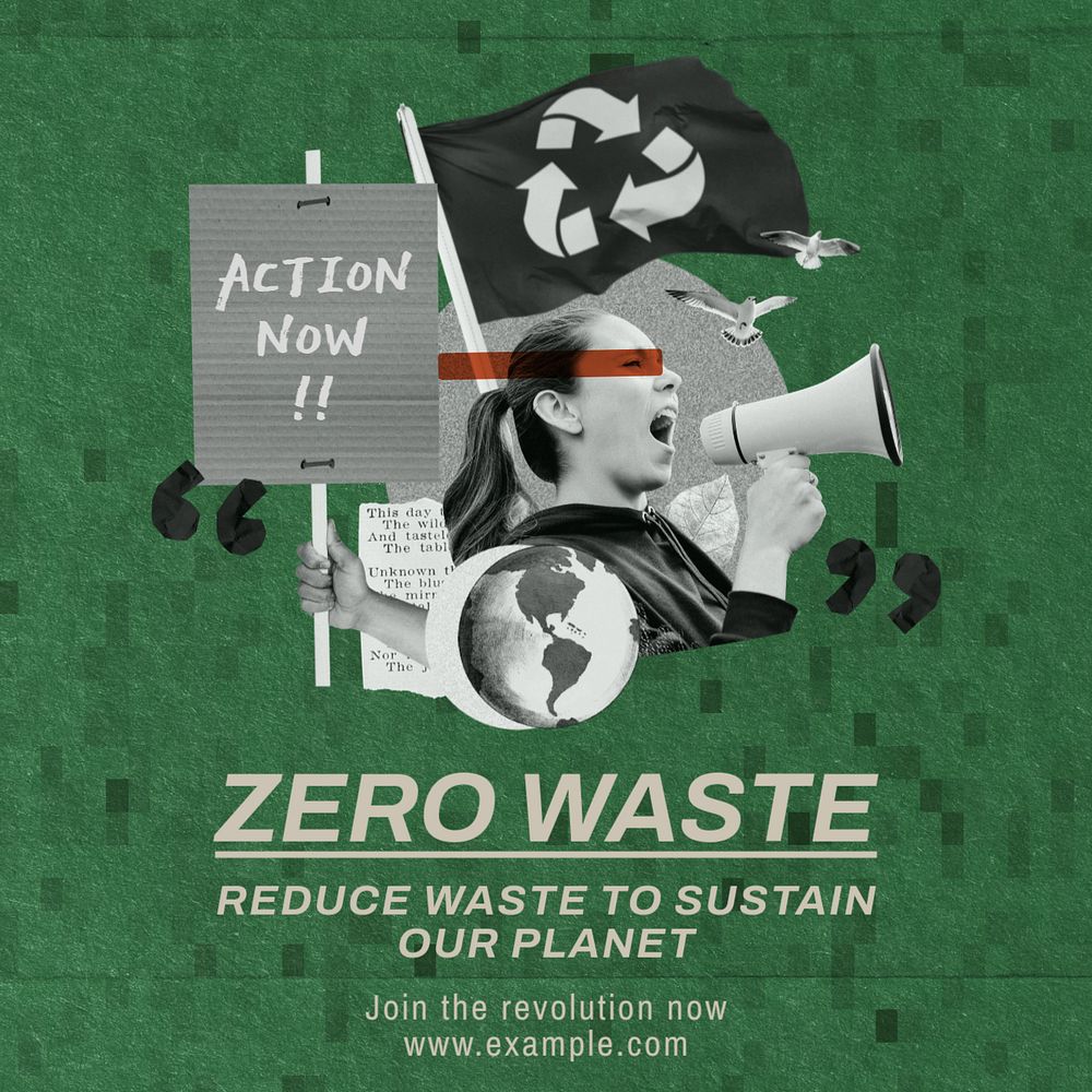 Zero waste Instagram post template, editable text