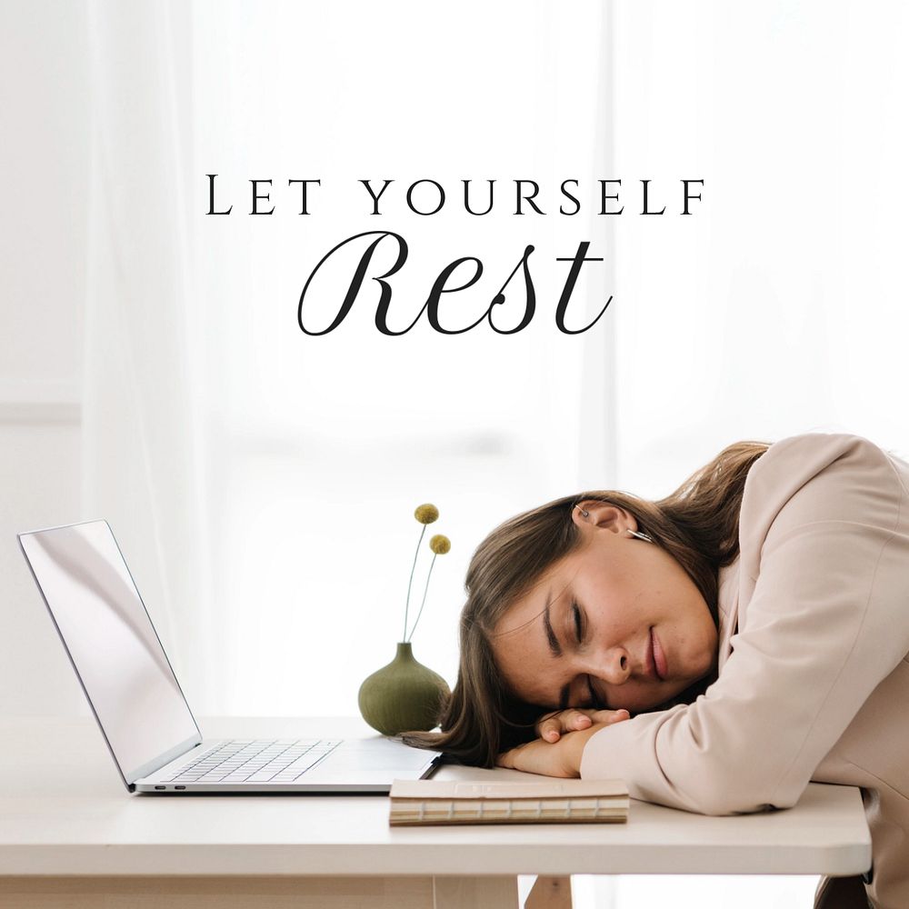 Let yourself rest Instagram post template, editable text