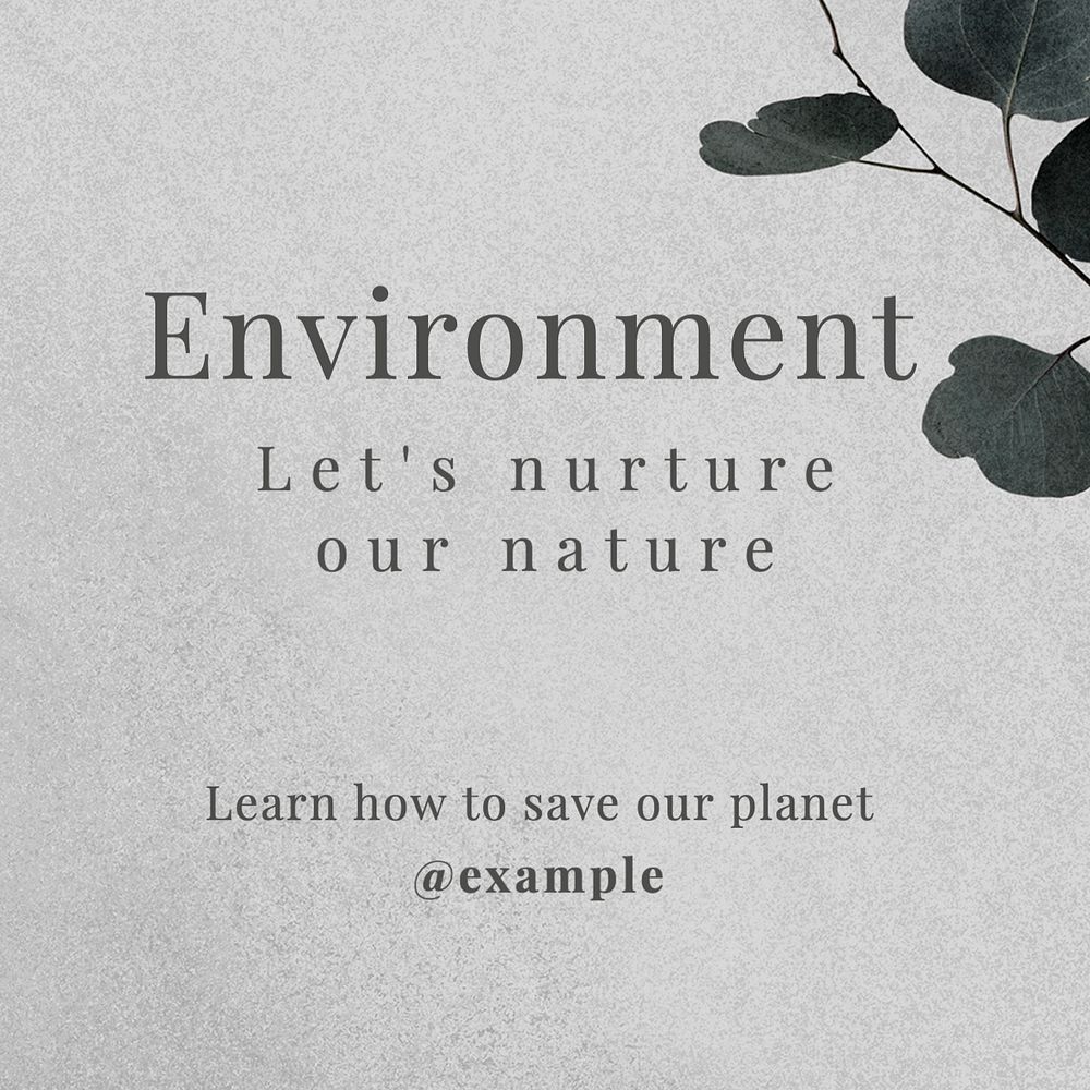 Environment & nature Instagram post template, editable text